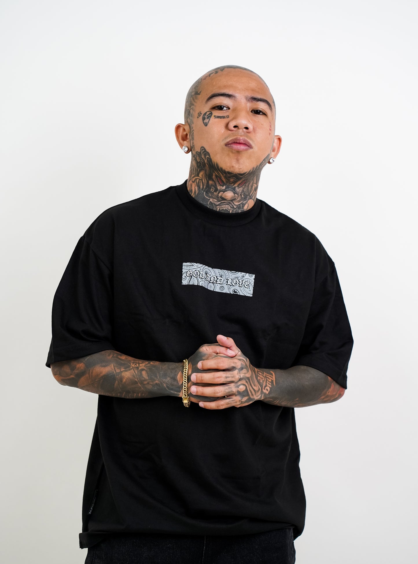 PAISLEY BLACK SHIRT "GRAY PRINT"