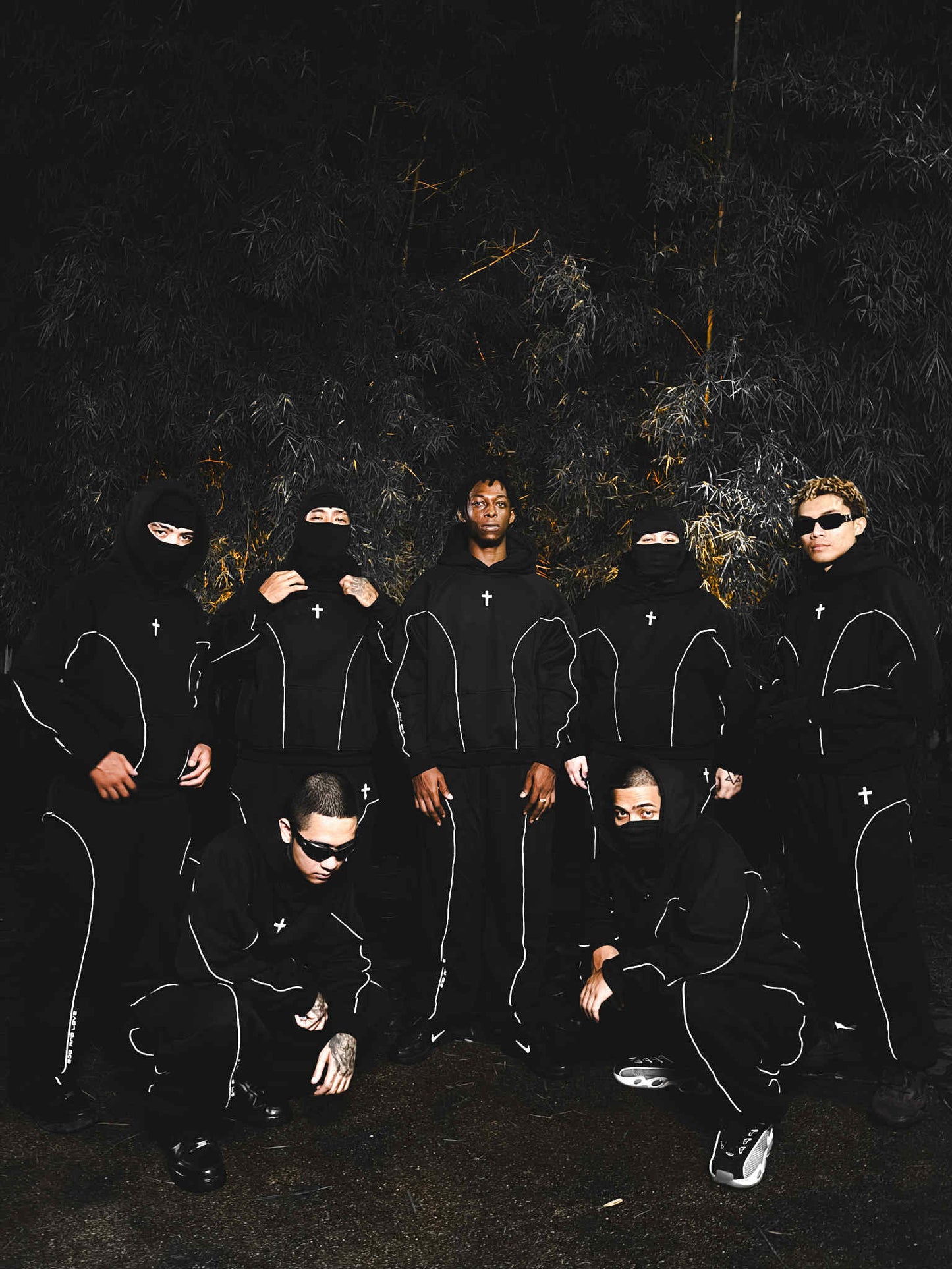 GL Reflectorized Cross Hoodie Black