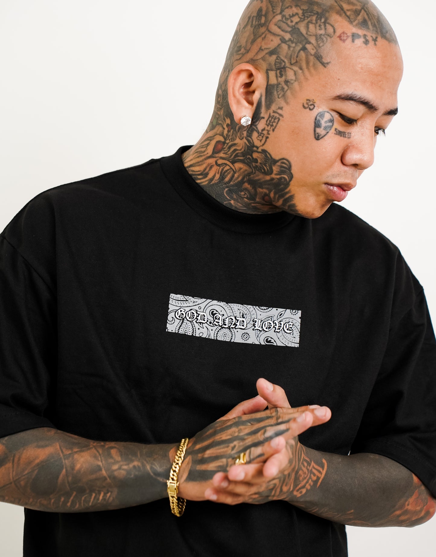 PAISLEY BLACK SHIRT "GRAY PRINT"