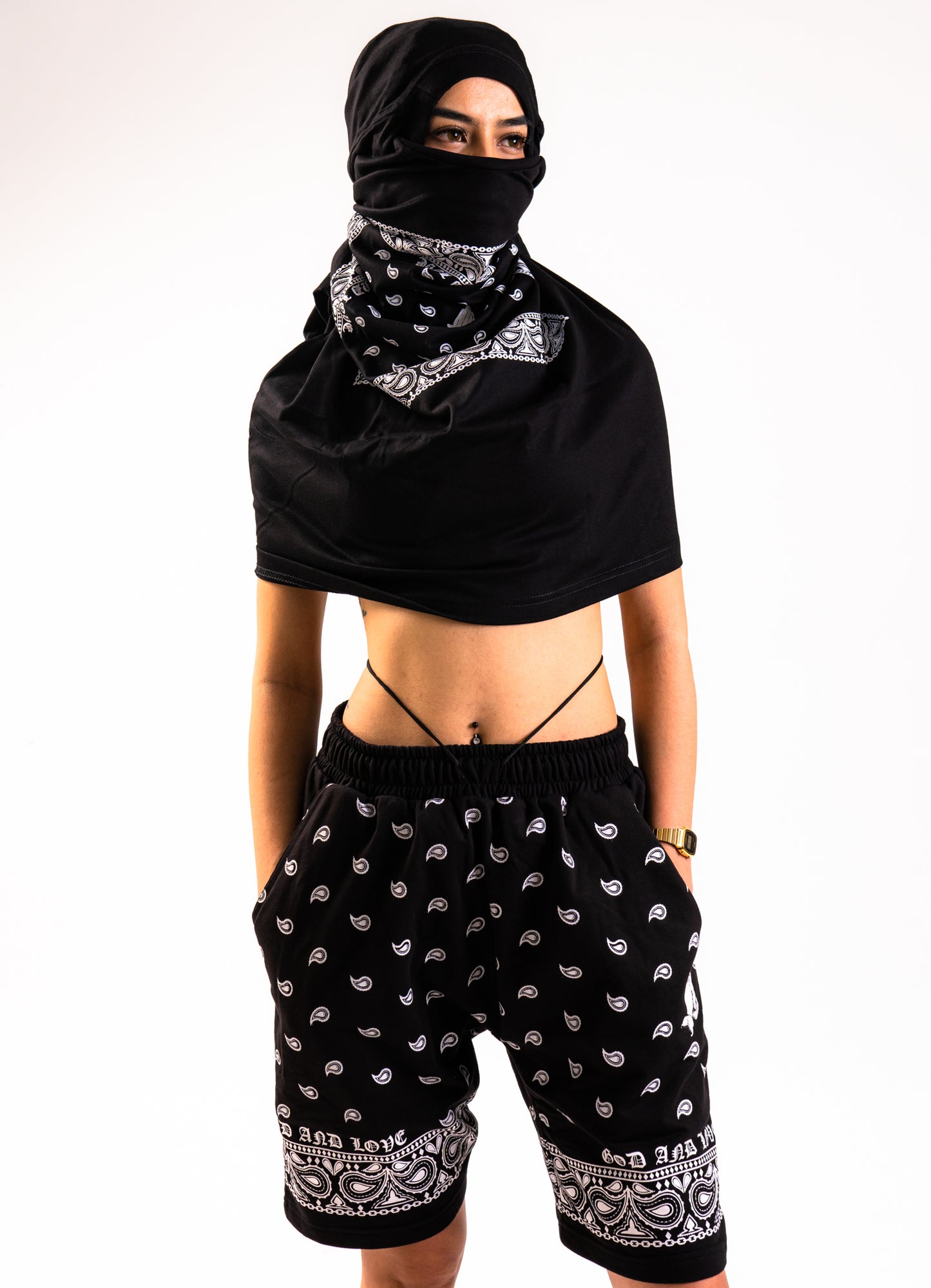 GL BANDANA SWEATSHORTS BLACK