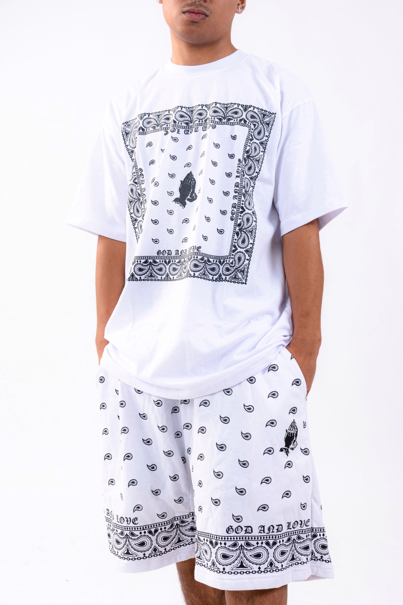 GL BANDANA SWEATSHORTS WHITE