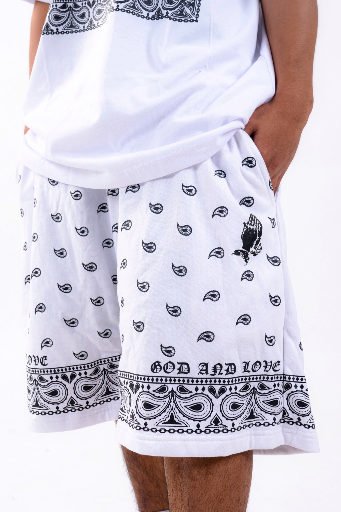 GL BANDANA SWEATSHORTS WHITE