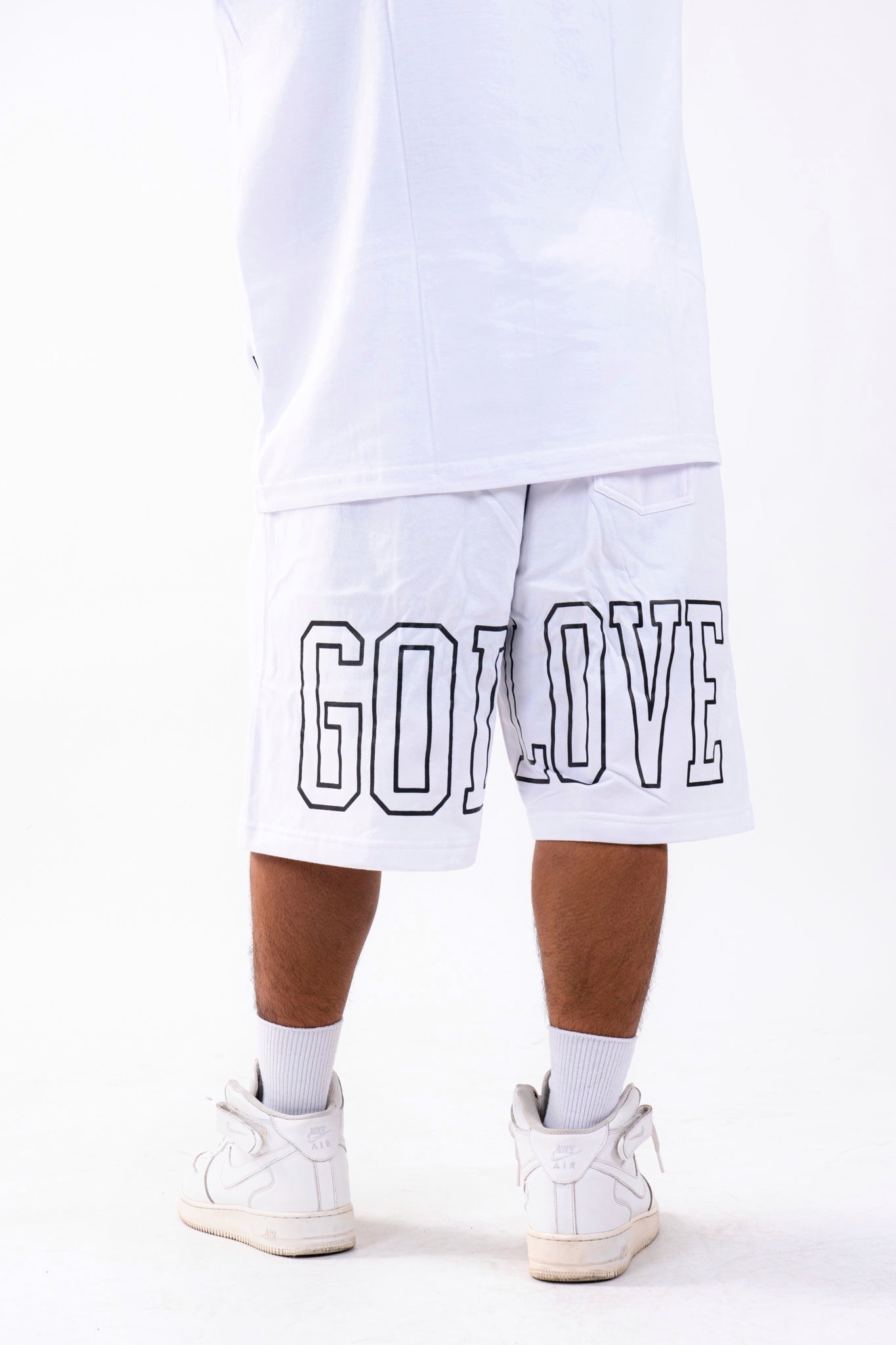 OG LOGO PRAYING HANDS SWEATSHORTS WHITE