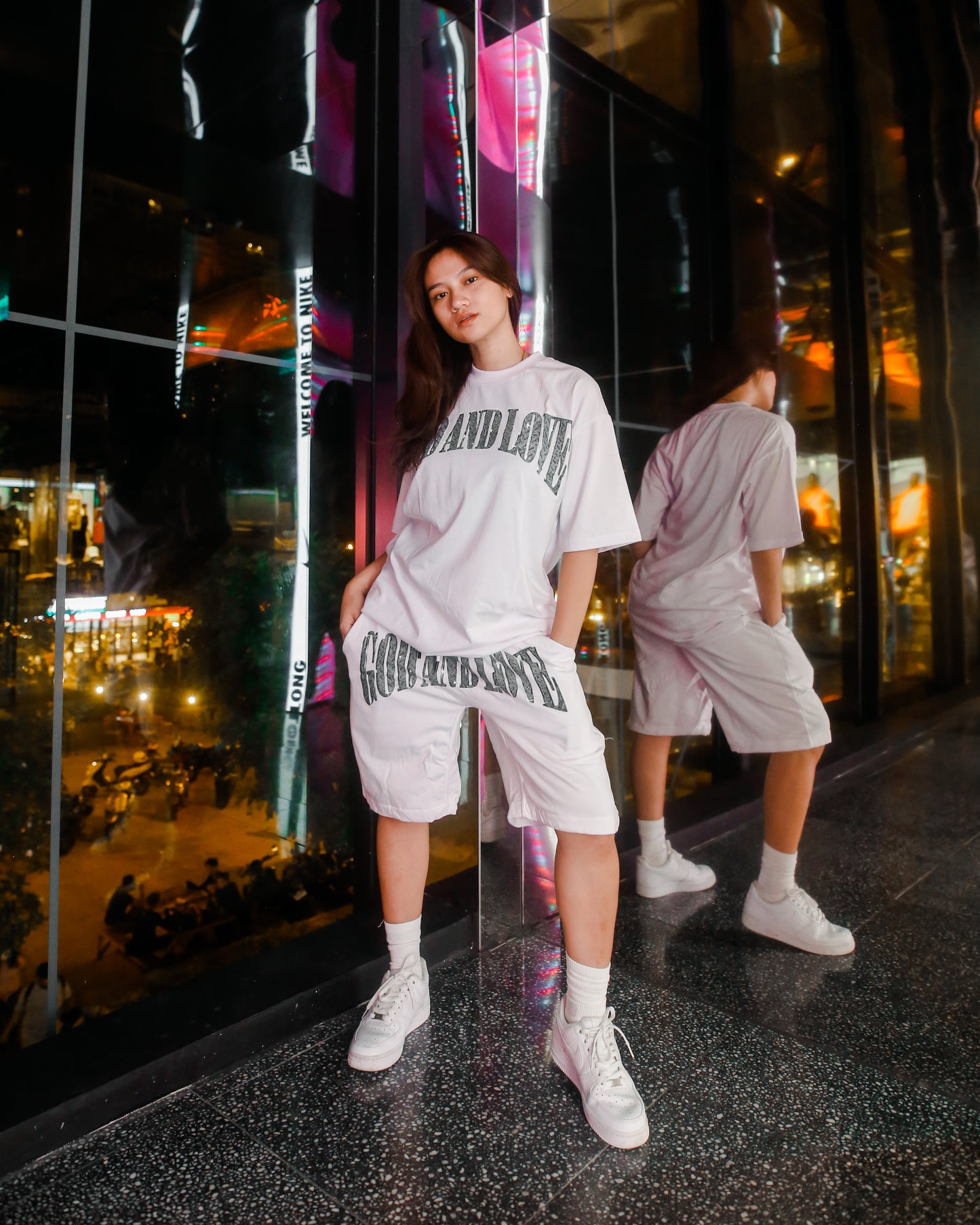 GL CHROME SWEAT SHORTS WHITE